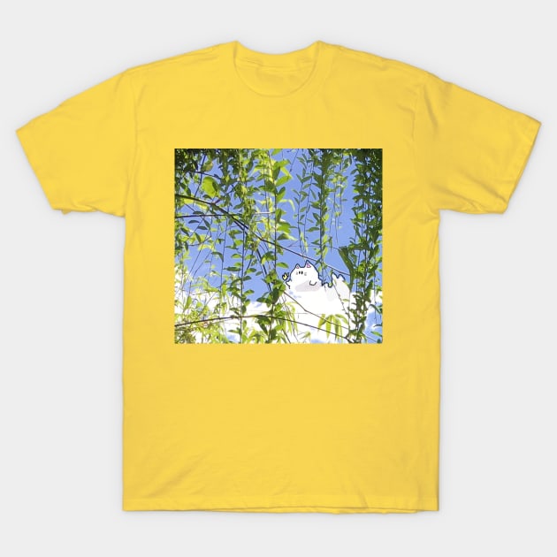 Cat On The Cloud T-Shirt by iluvu